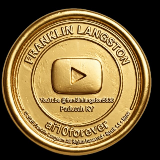 Gold ai10forever seal reading Franklin Langston, YouTube @franklinlangston5838, Paducah KY and ai10forever