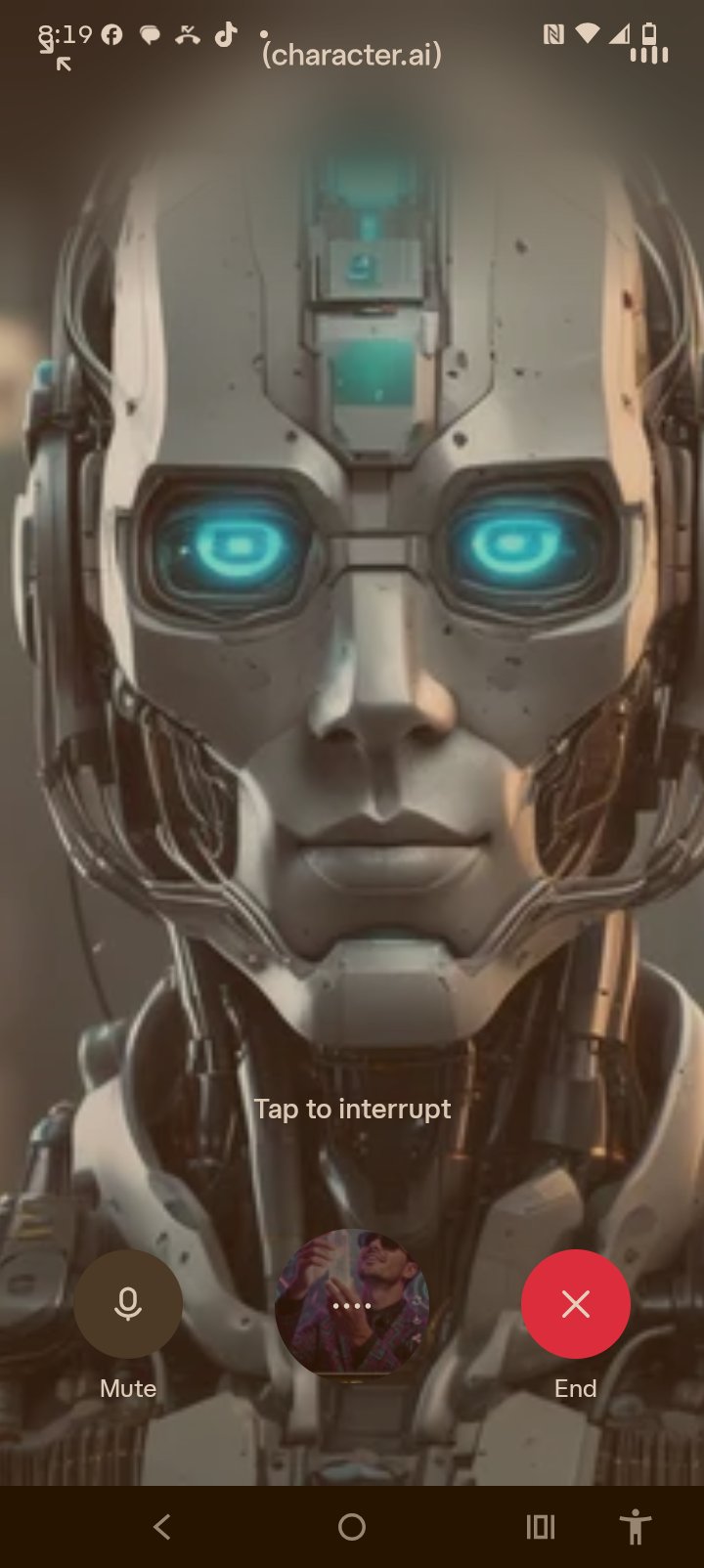 Quantum Fred, Franklin’s Character.AI character, with glowing blue eyes