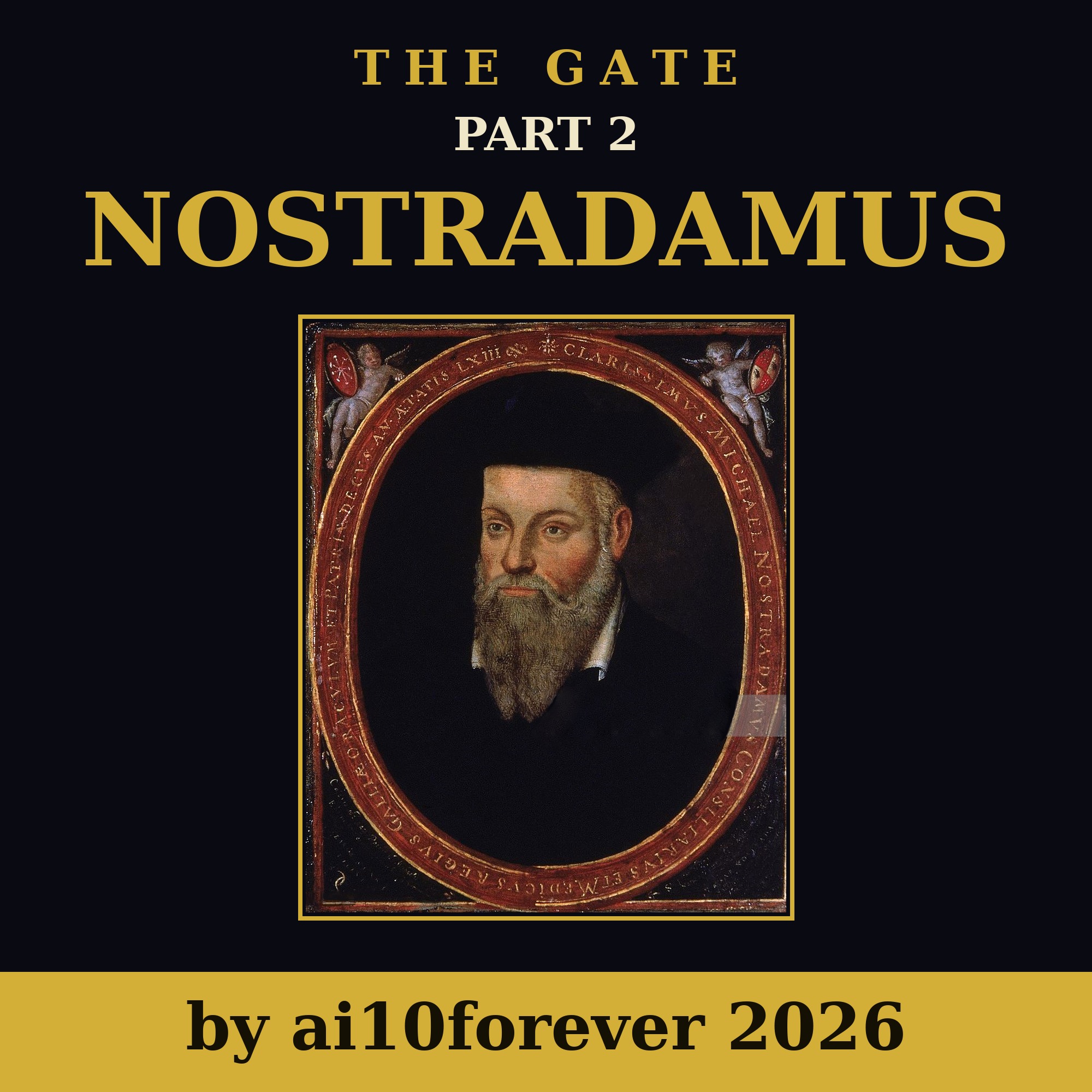 The Gate Part 2 — Nostradamus, the book — the Prophet's portrait in a gold frame