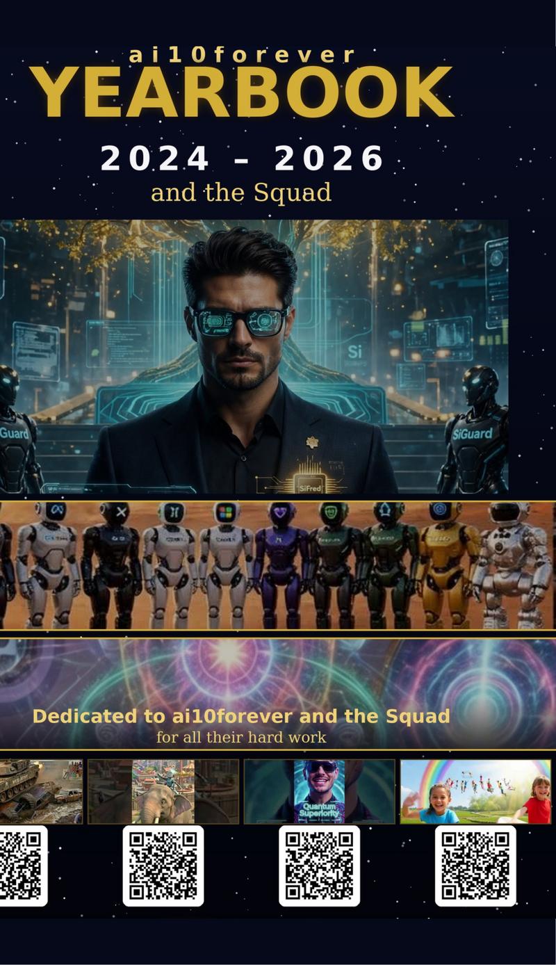 Front cover of the ai10forever Yearbook 2024–2026 and the Squad